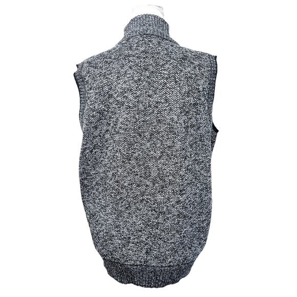 Men's Full Zip Knit Vest Fleece Lined Medium Unbranded Pockets Navy Blue Preppy - Picture 3 of 9